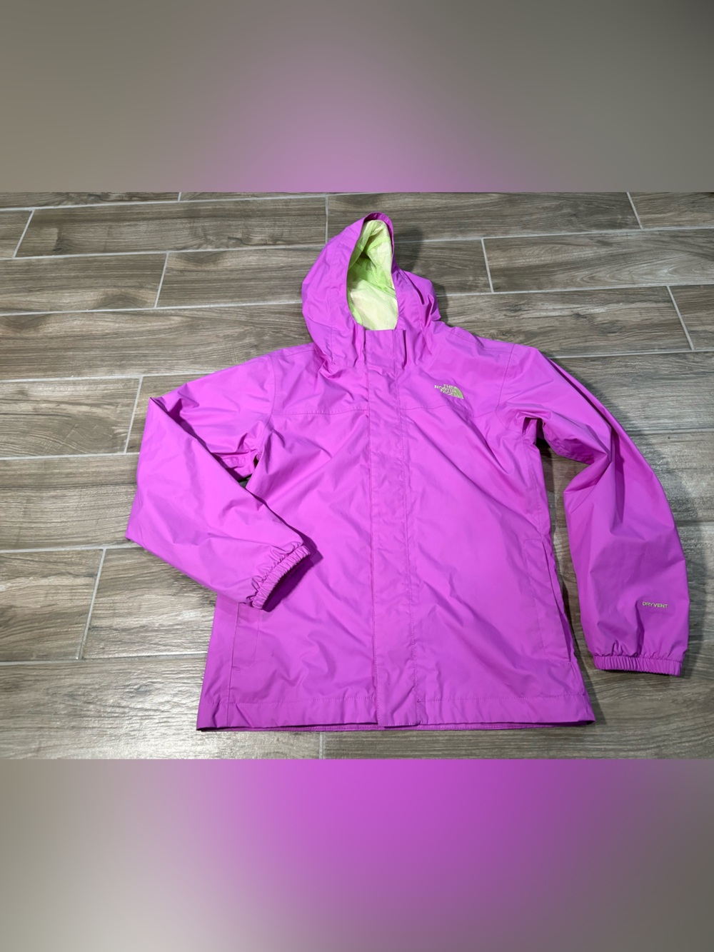 The North Face Girls Large 14/6 Mountain View DryVent Hooded Rain Jacket Purple